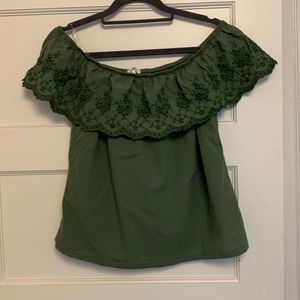 Green off the shoulder top